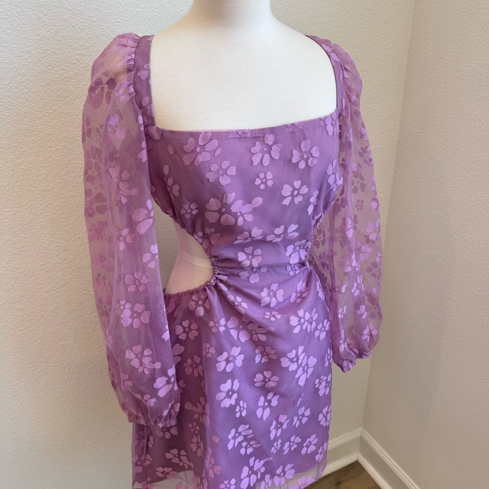 NWT Urban Outfitters Purple Floral Dress Size Medium - Picture 4 of 15